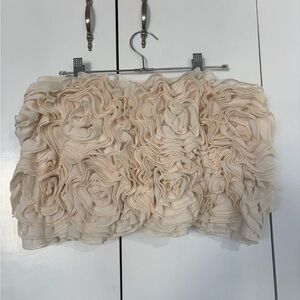 naked wardrobe Cream Rosette Ruffle Mini Skirt